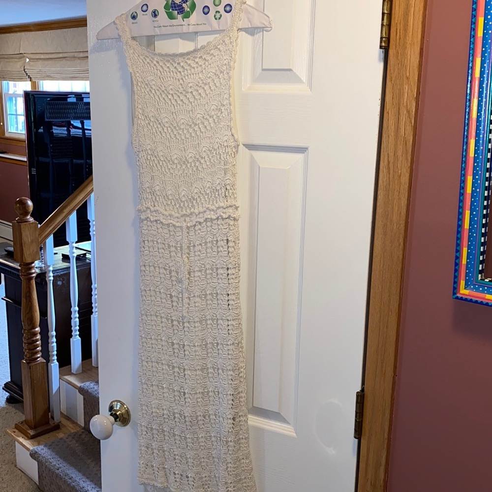 Talbots White girls Crochet Dress